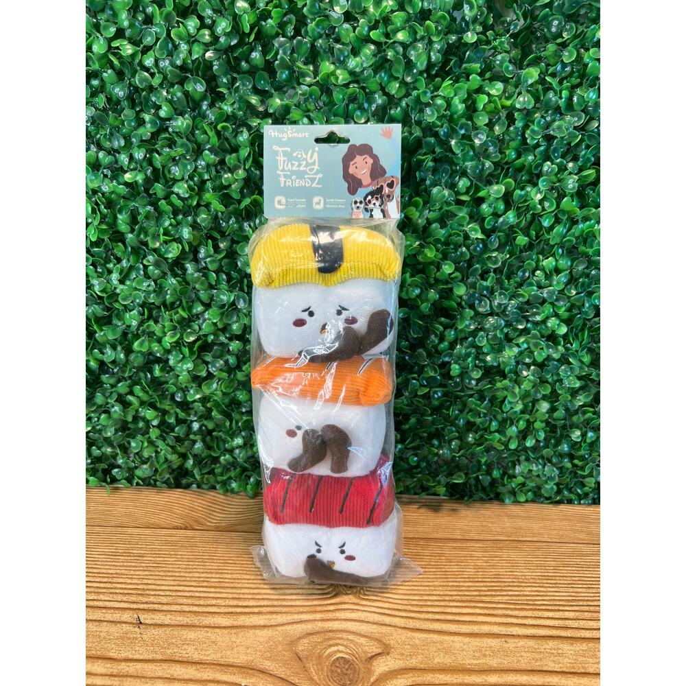 New 3 Pack HugSmart Pet Foodie Japan Sushi Squeaky Soft Plush Dog Toys for Dogs